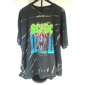 ACDC TOUR 86 WHO MADE WHO BLACK TIE DYE GRAPHIC T SHIRT XXL
